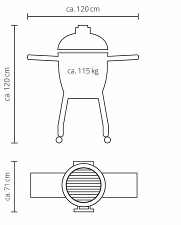 Grill ceramiczny Monolith Classic PRO-Series 2.0, ruszt 46cm - na węgiel drzewny.